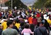 Una marcha amarilla que se partió en dos: así se vivió el desfile del 20 de julio en Ciudad Bolívar, en Bogotá